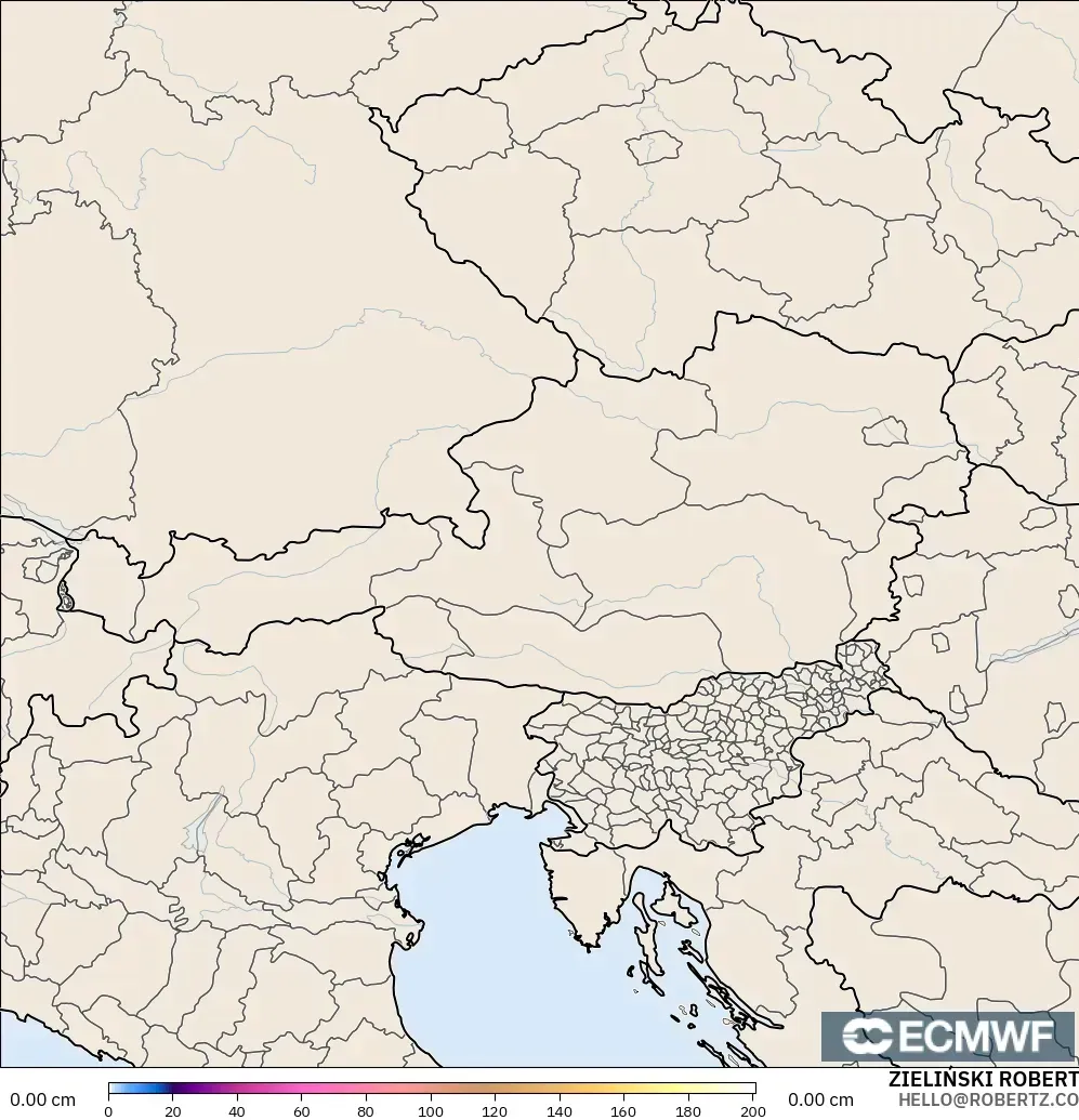 ECMWF IFS 0.25° загвар - Австри, Цасны Зузаан