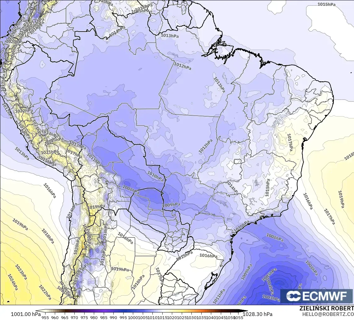 ECMWF IFS 0.25° загвар - Бразил, Даралт