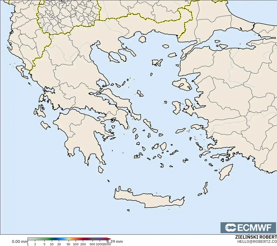 ECMWF IFS 0.25° загвар - Грек, Хур Тунадас Хуримтлал