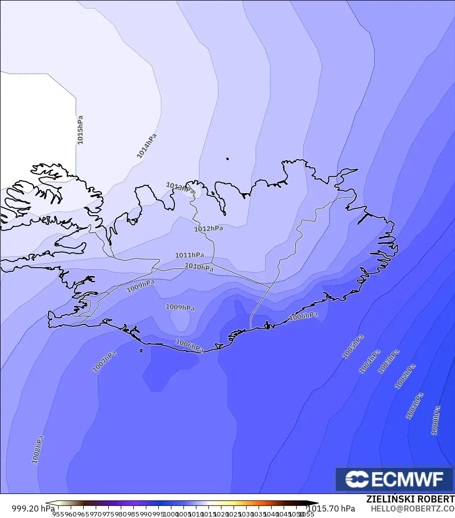ECMWF IFS 0.25° загвар - Исланд, Даралт