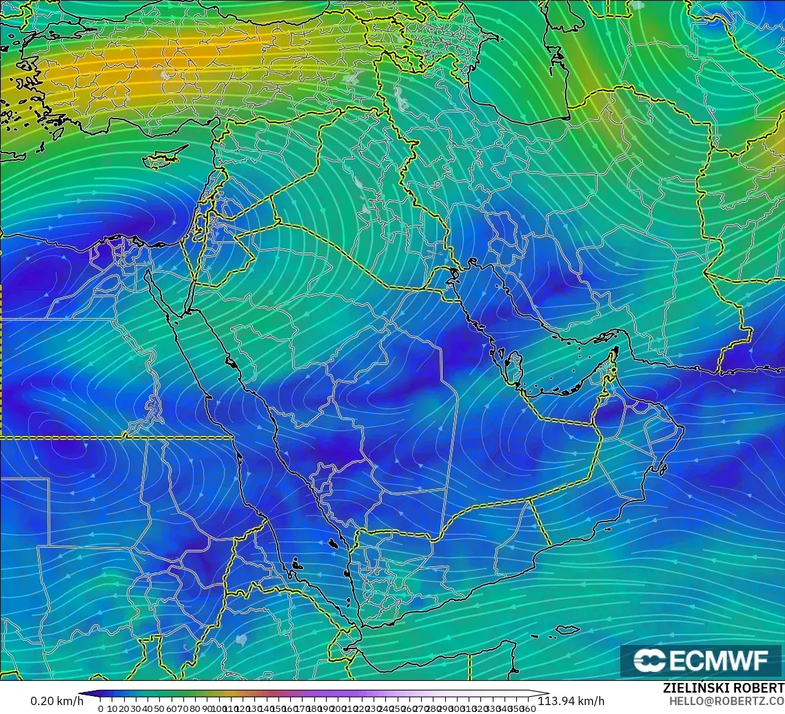 ECMWF IFS 0.25° загвар - Ойрх Дорнод, Салхи 300 hPa (түншил)
