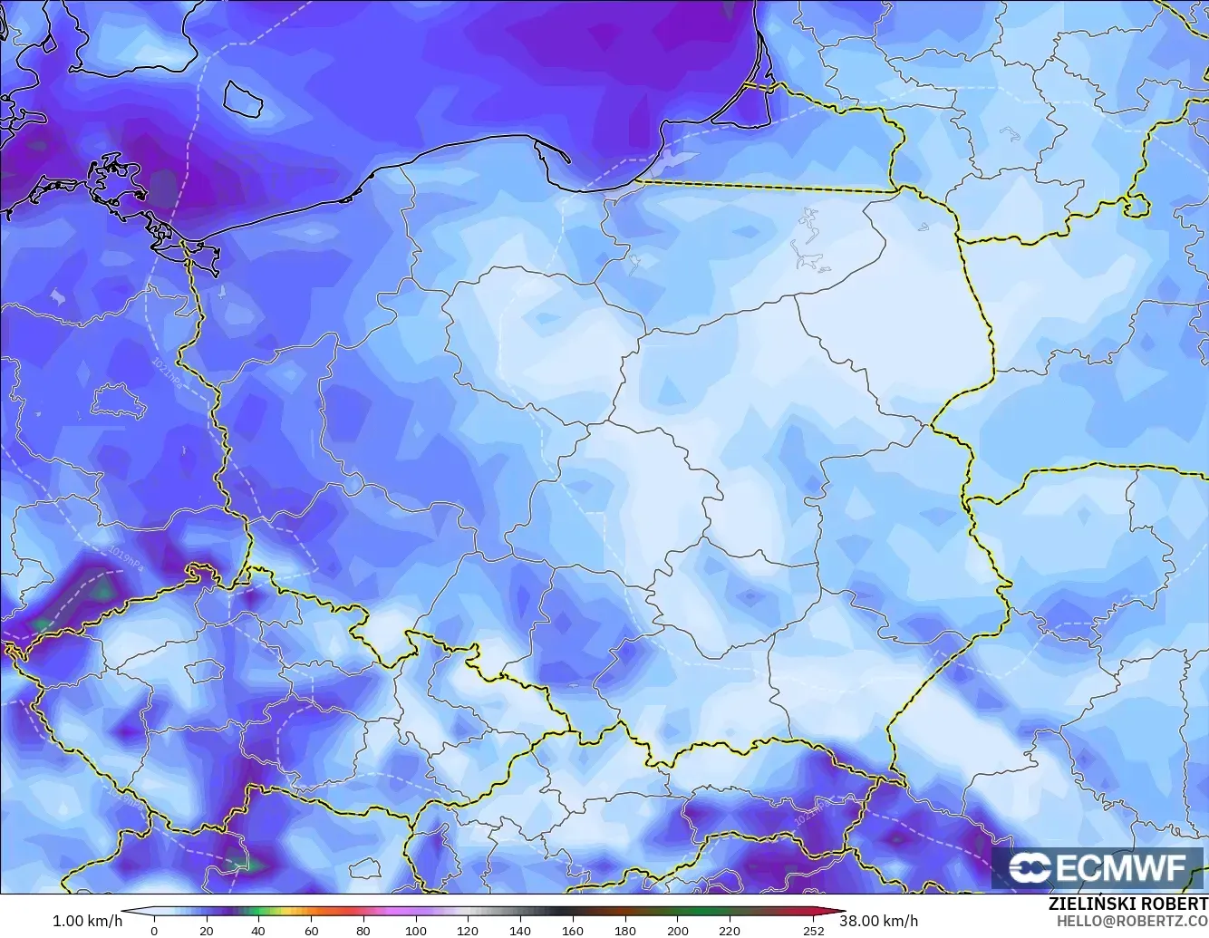 ECMWF IFS 0.25° загвар - Польш, Салхины Ширүүн Нөлөөлөл