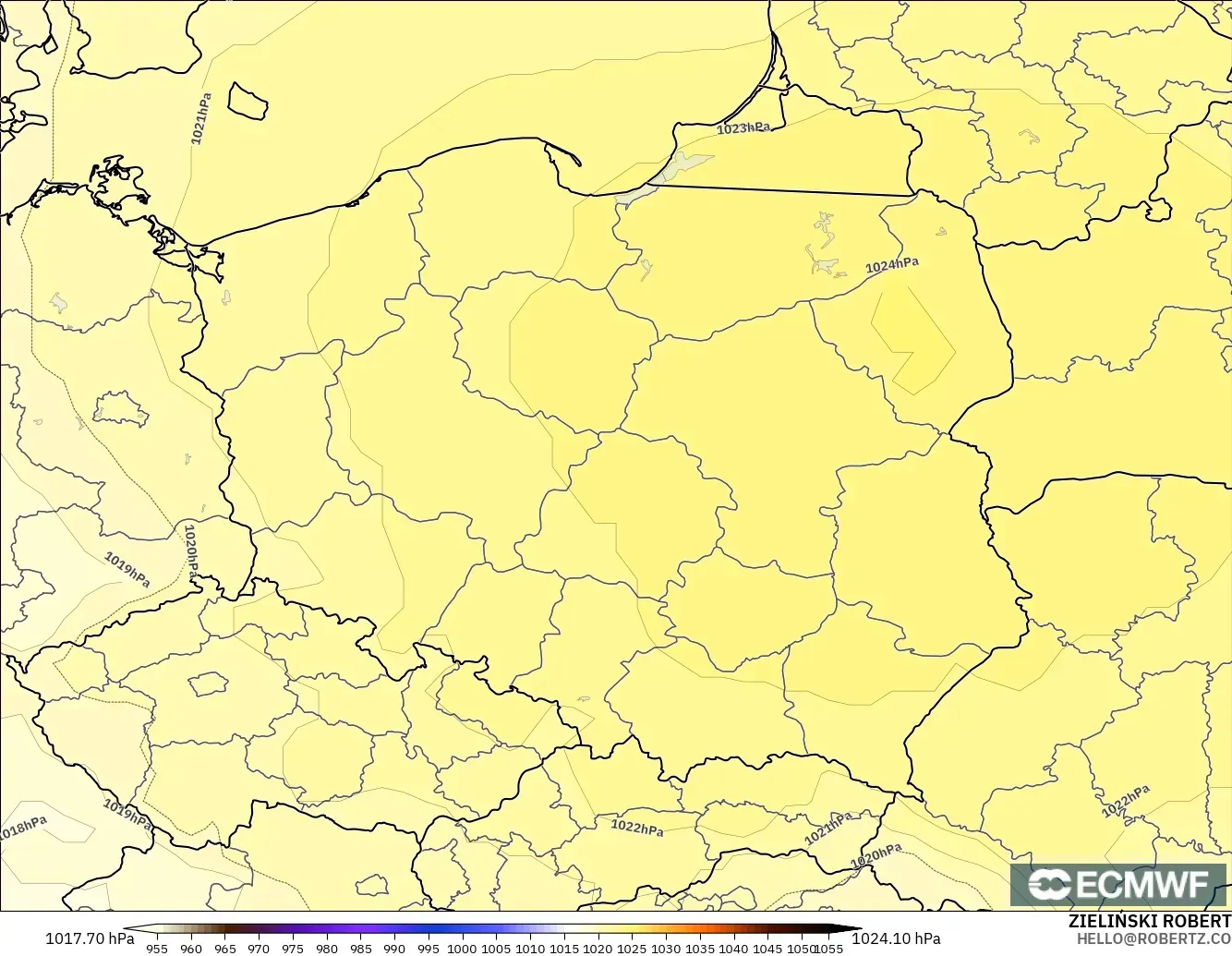 ECMWF IFS 0.25° загвар - Польш, Даралт