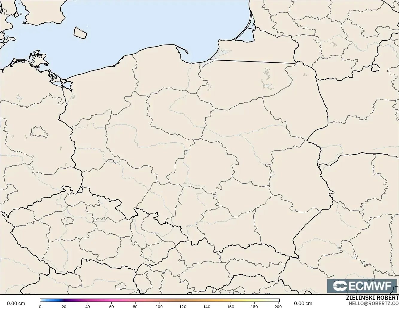 ECMWF IFS 0.25° загвар - Польш, Цасны Зузаан