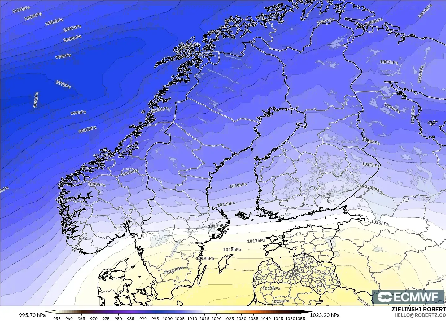 ECMWF IFS 0.25° загвар - Скандинав, Даралт