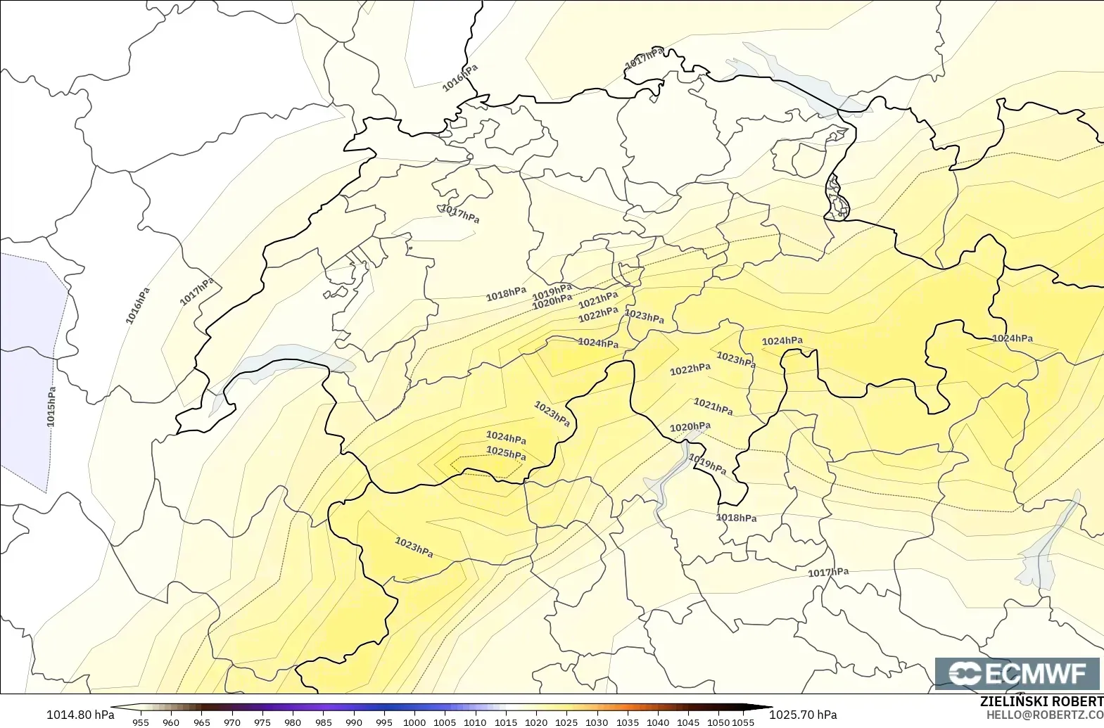 ECMWF IFS 0.25° загвар - Швейцар, Даралт
