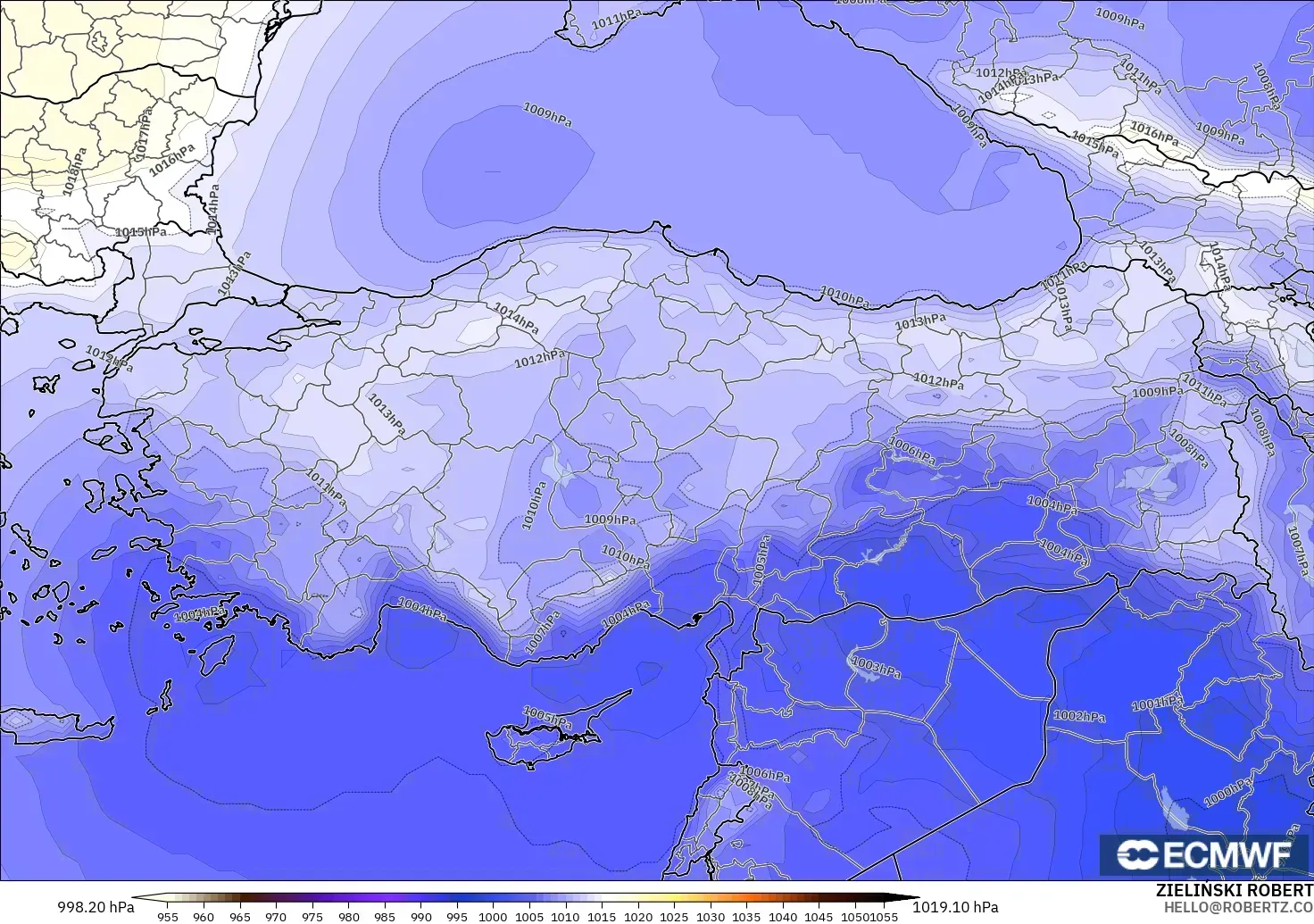 ECMWF IFS 0.25° загвар - Турк, Даралт