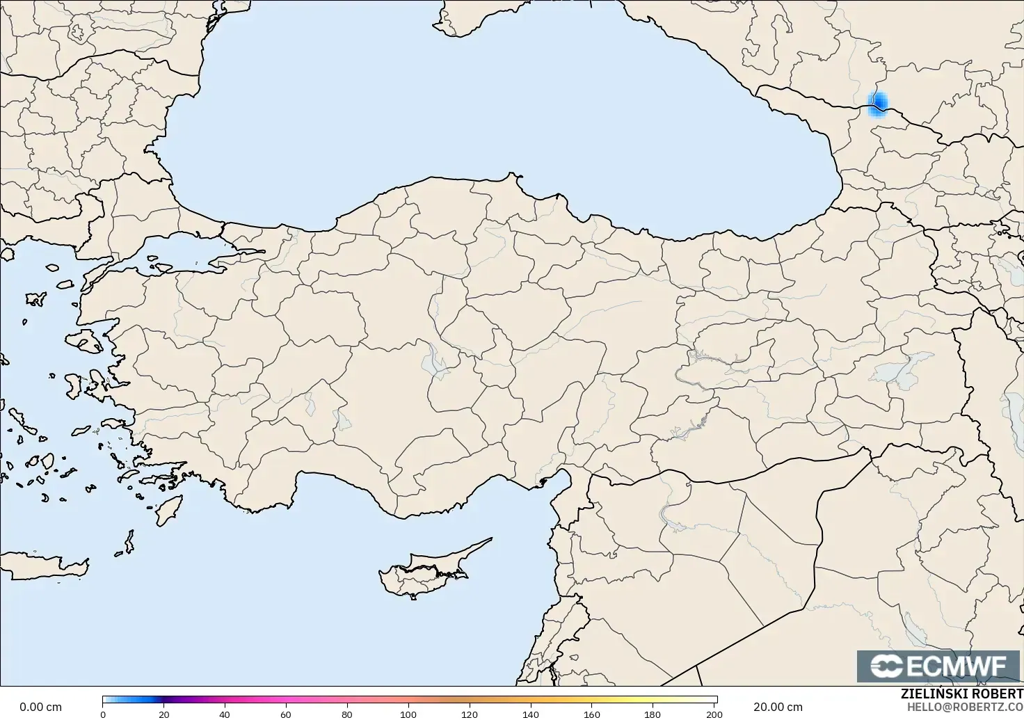 ECMWF IFS 0.25° загвар - Турк, Цасны Зузаан