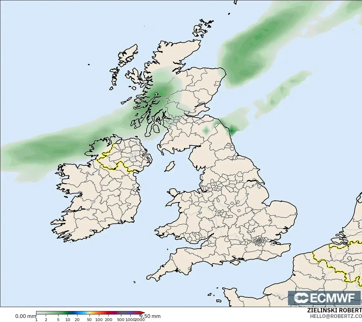 ECMWF IFS 0.25° загвар - Их Британи, Хур Тунадас Хуримтлал