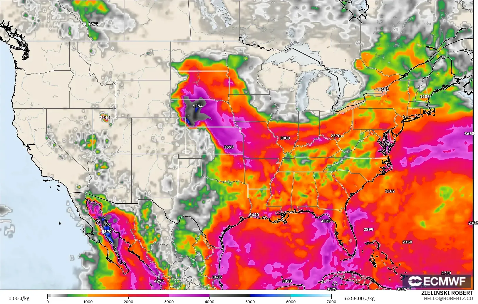 ECMWF IFS 0.25° загвар - АНУ, CAPE