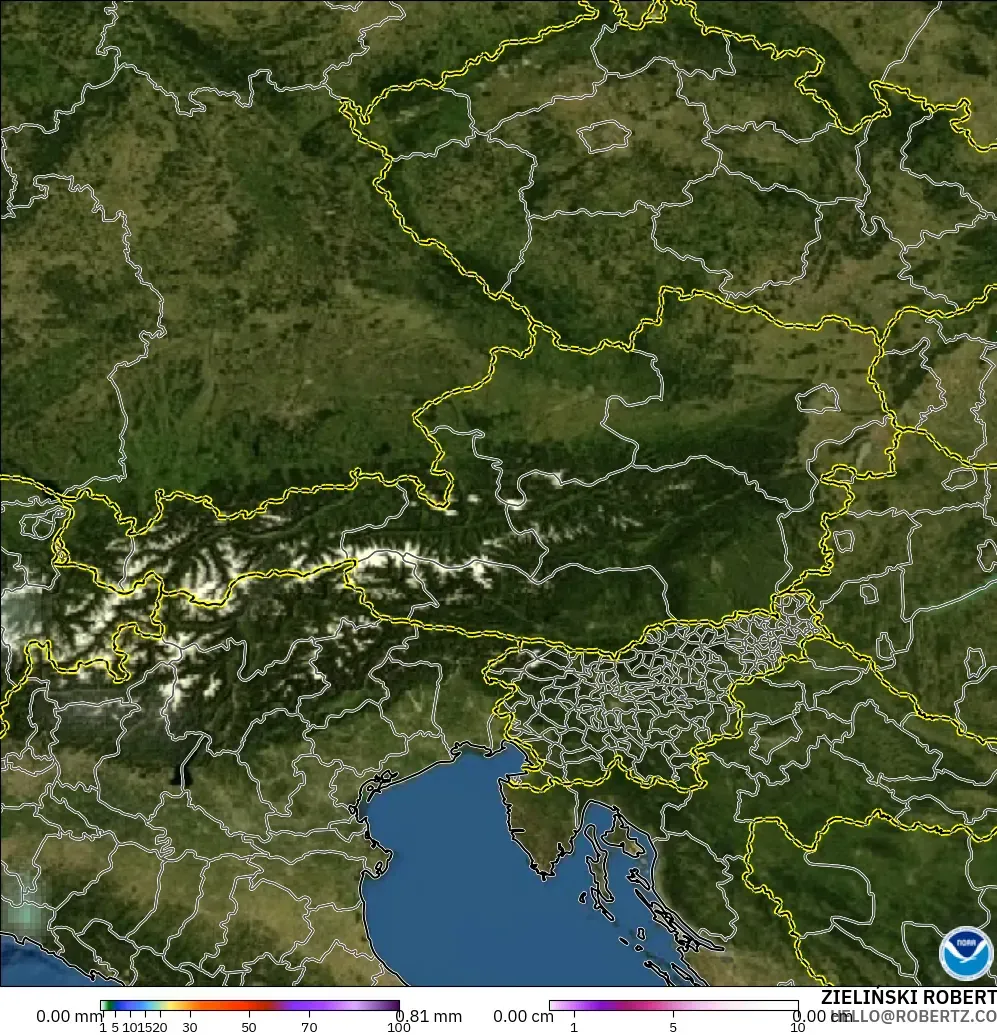 GFS загвар - Австри, Хур Тунадас, Үүл ба Даралт