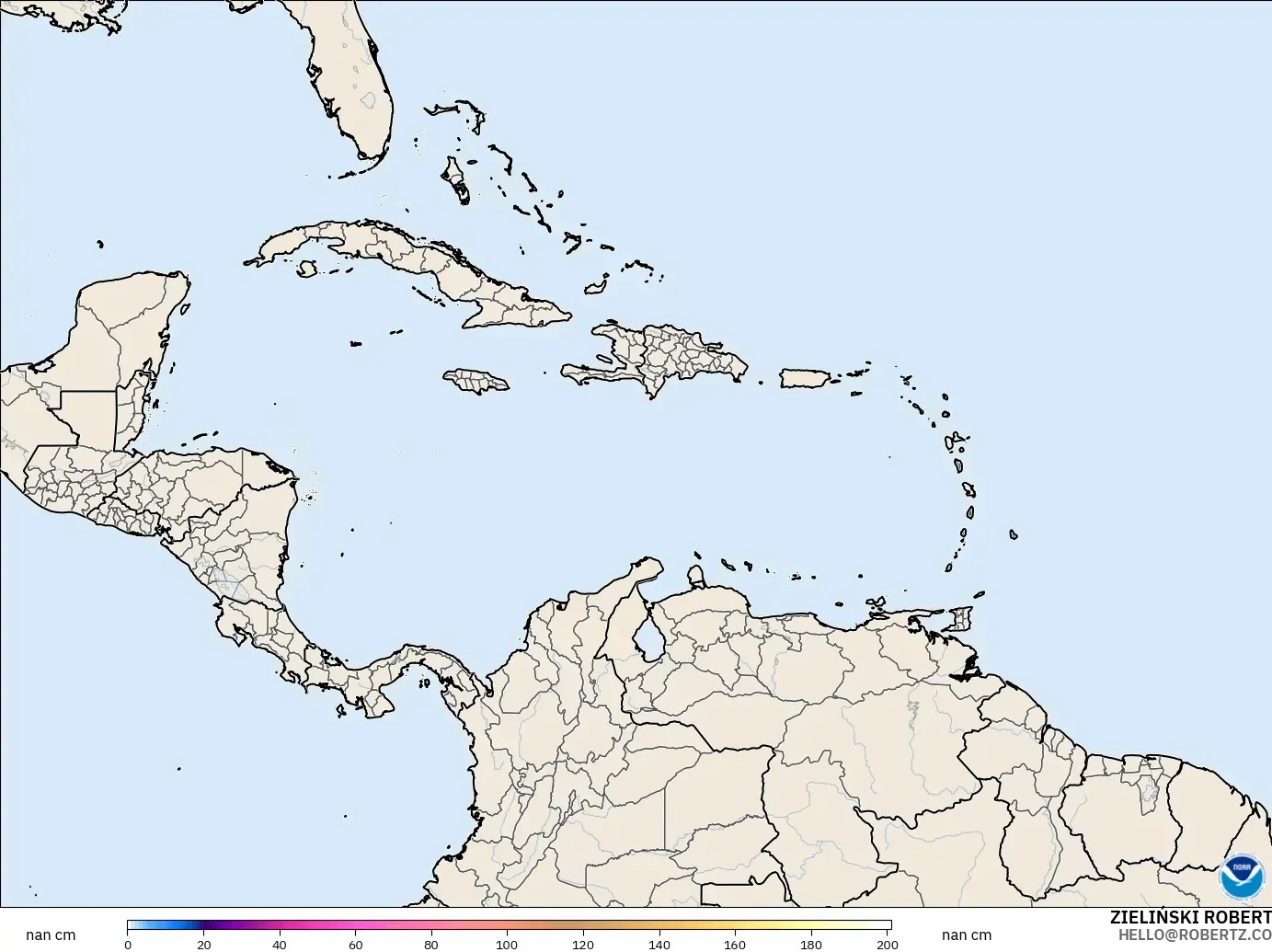 GFS загвар - Карибын тэнгис, Цасны Зузаан