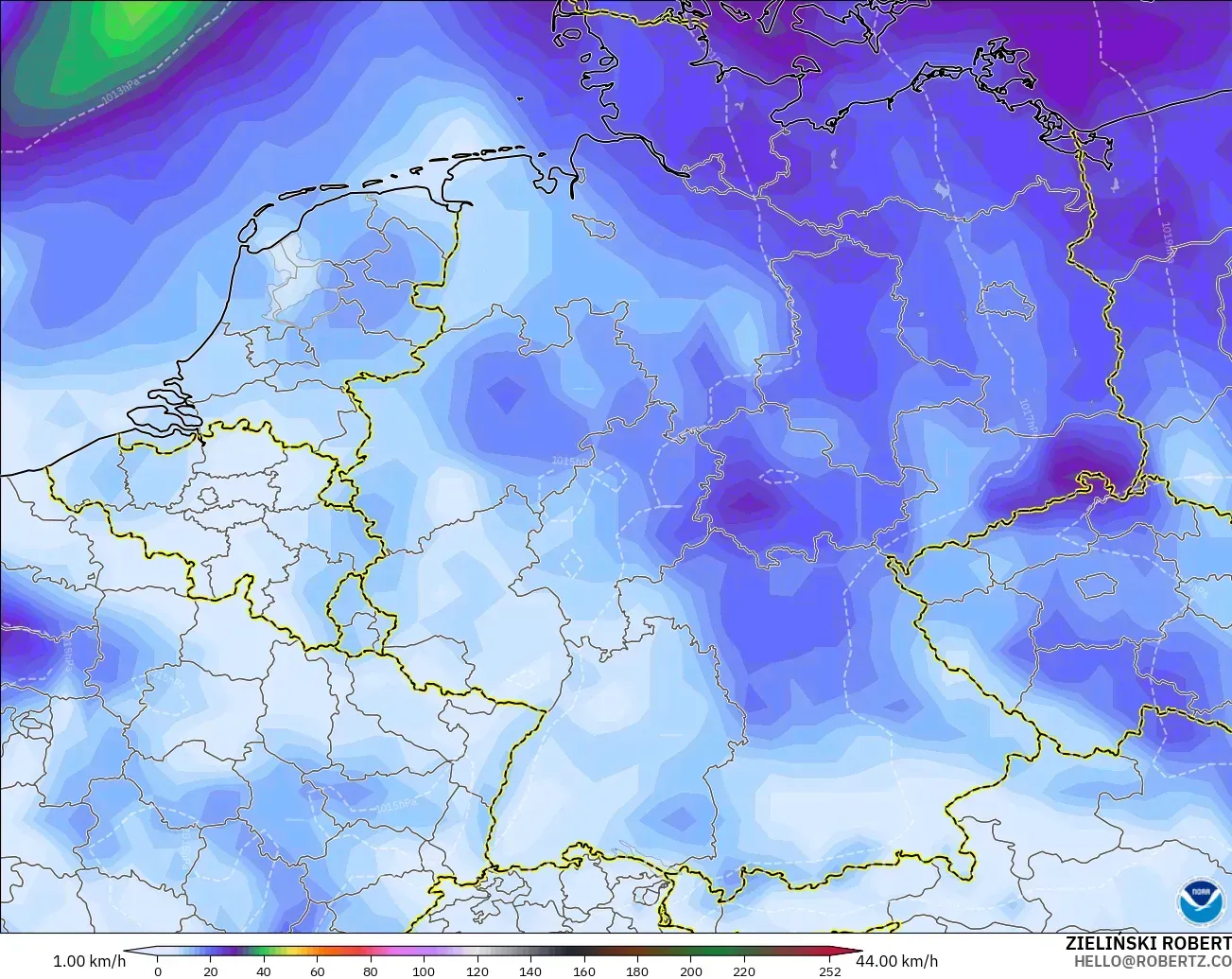 GFS загвар - Герман, Хамгийн Их Салхи