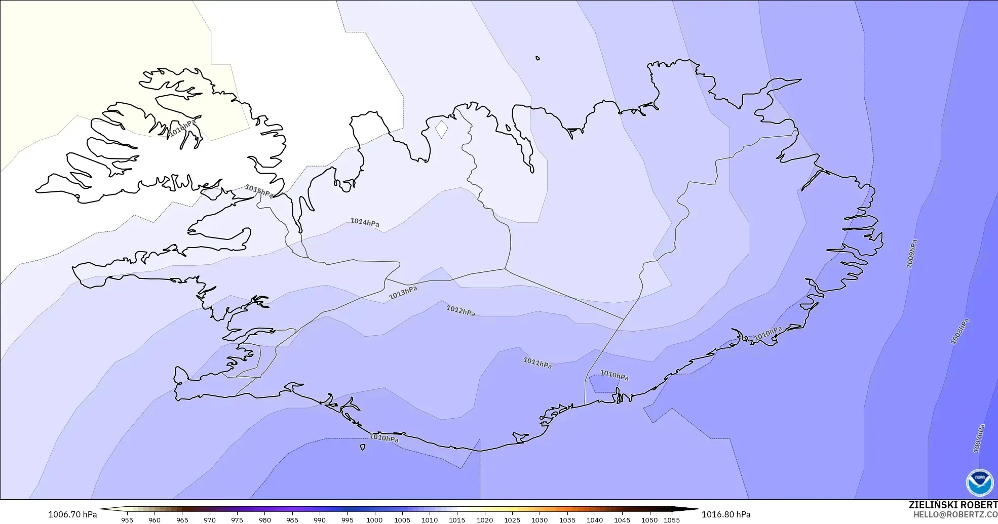 GFS загвар - Исланд, Даралт