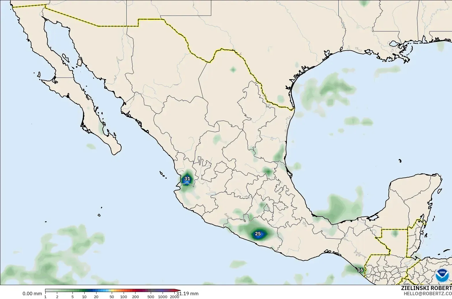 GFS загвар - Мексик, Хур Тунадас Хуримтлал