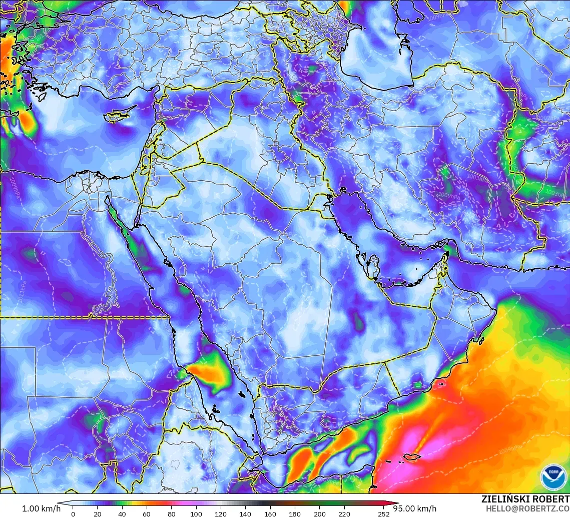 GFS загвар - Ойрх Дорнод, Хамгийн Их Салхи