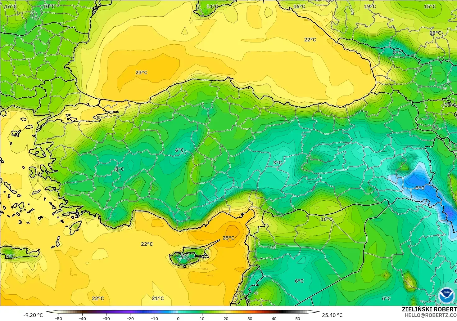 GFS загвар - Турк, Цэгийн Чийг 2 м