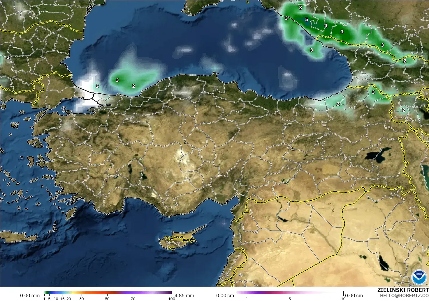 GFS загвар - Турк, Хур Тунадас, Үүл ба Даралт