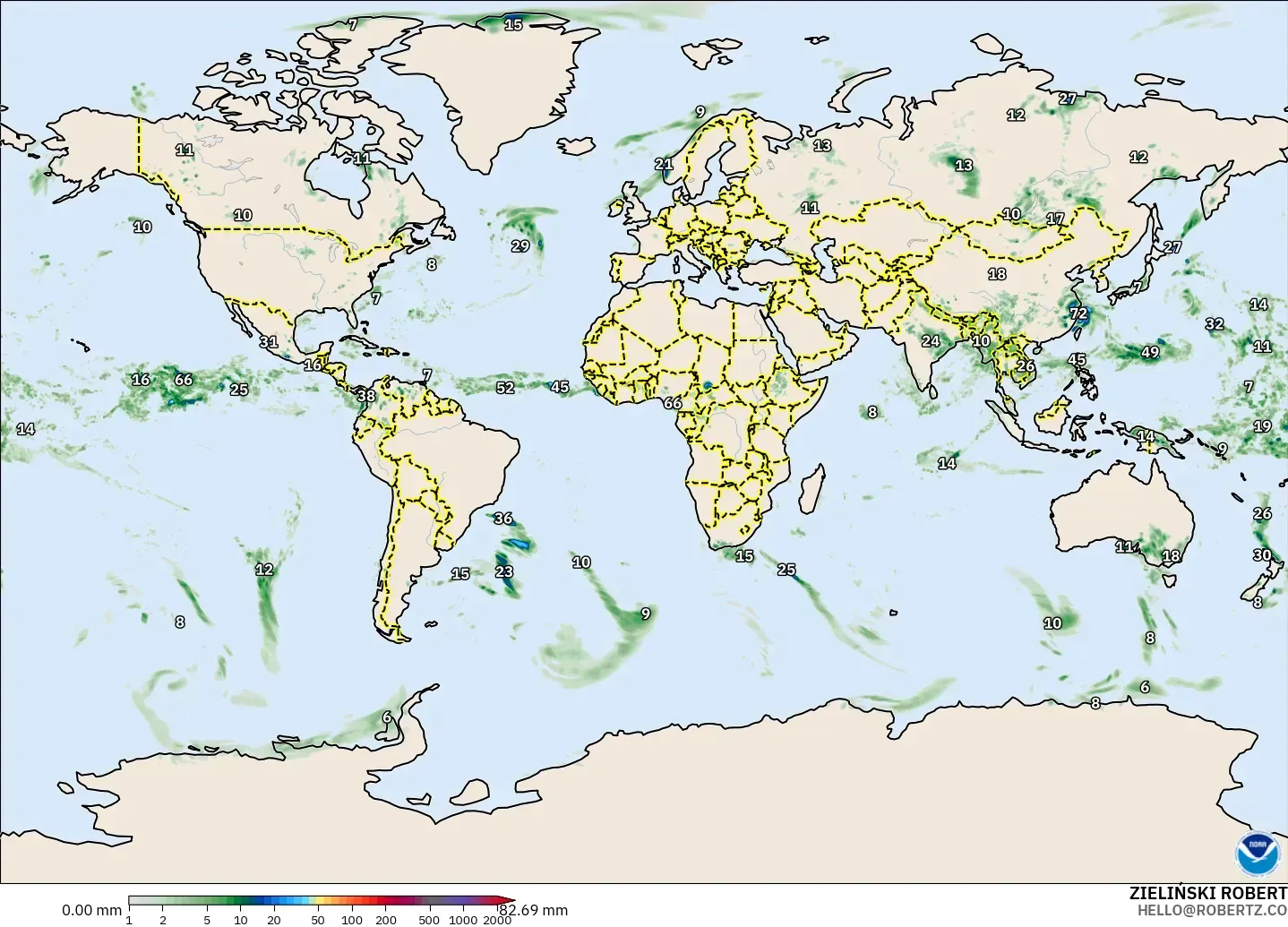 GFS загвар - Дэлхий, Хур Тунадас Хуримтлал