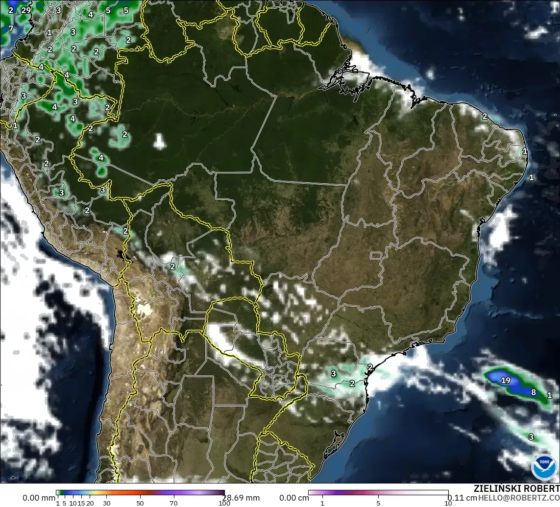 GFS загвар - Бразил, Хур Тунадас, Үүл ба Даралт