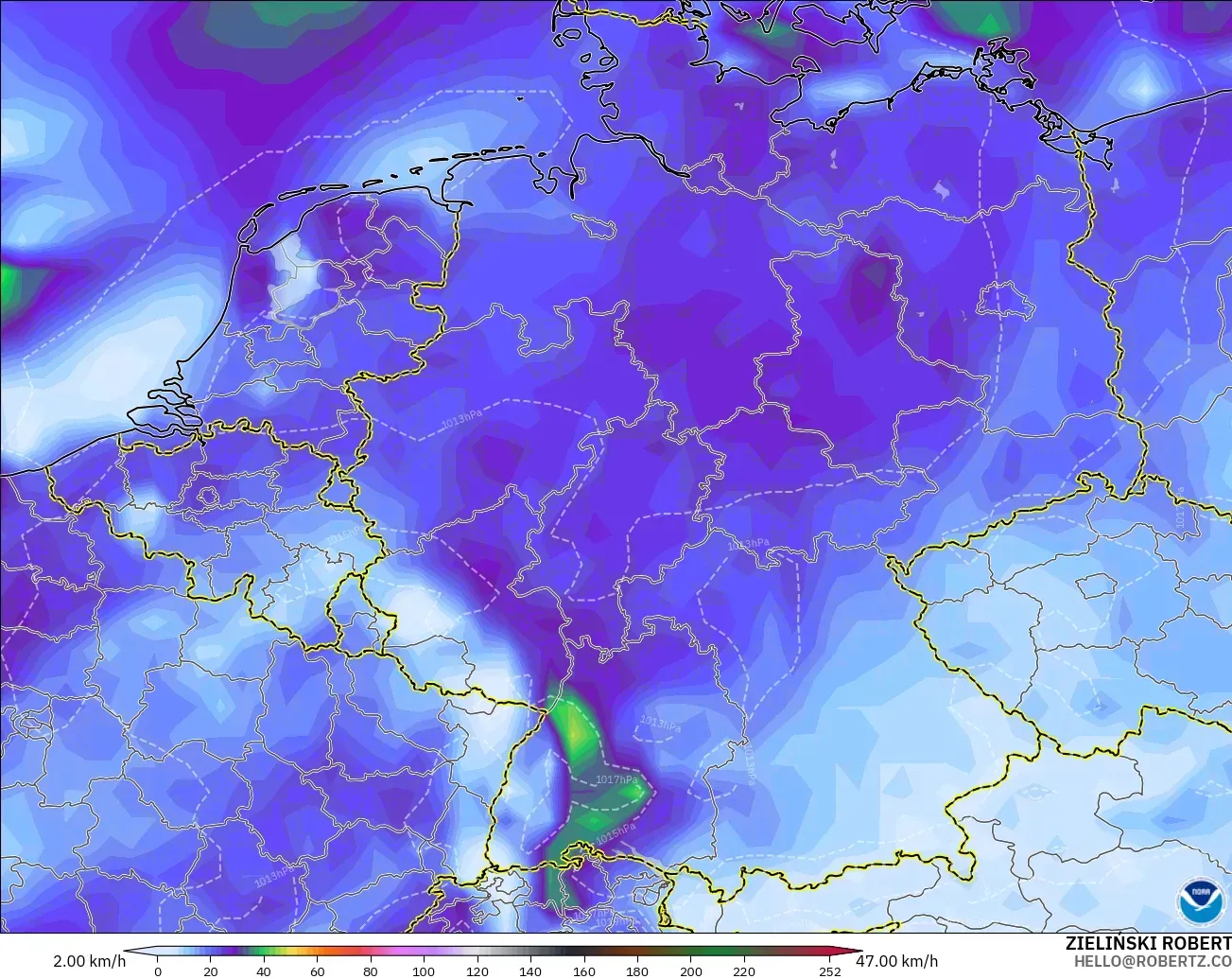 GFS загвар - Герман, Салхины Ширүүн Нөлөөлөл