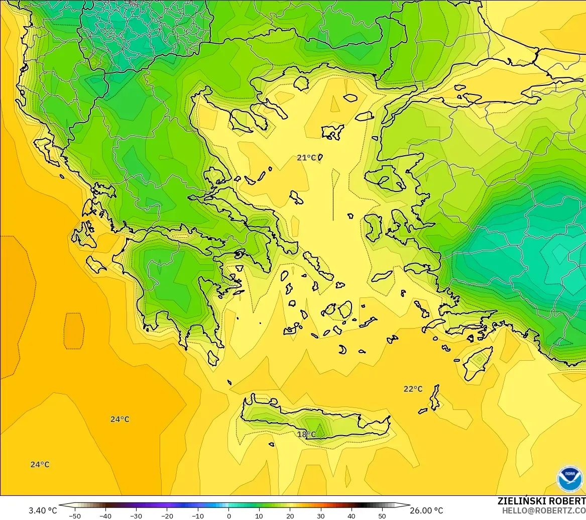 GFS загвар - Грек, Цэгийн Чийг 2 м