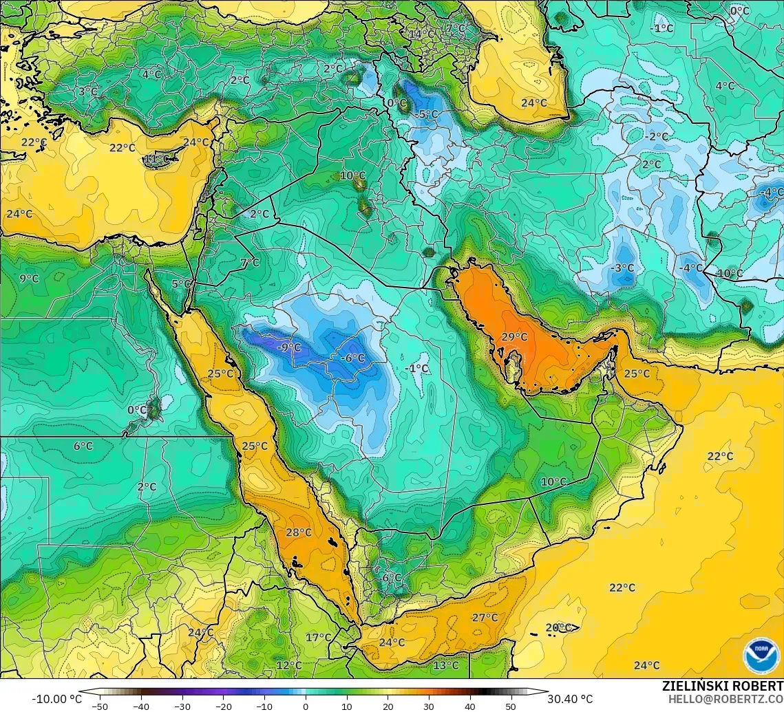 GFS загвар - Ойрх Дорнод, Цэгийн Чийг 2 м