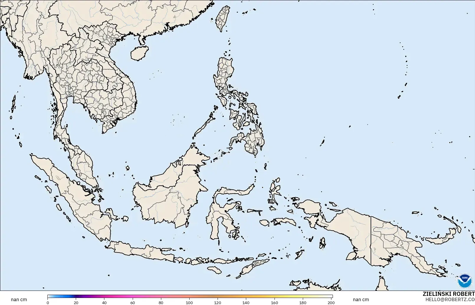 GFS загвар - Өмнөд-Зүүн Ази, Цасны Зузаан