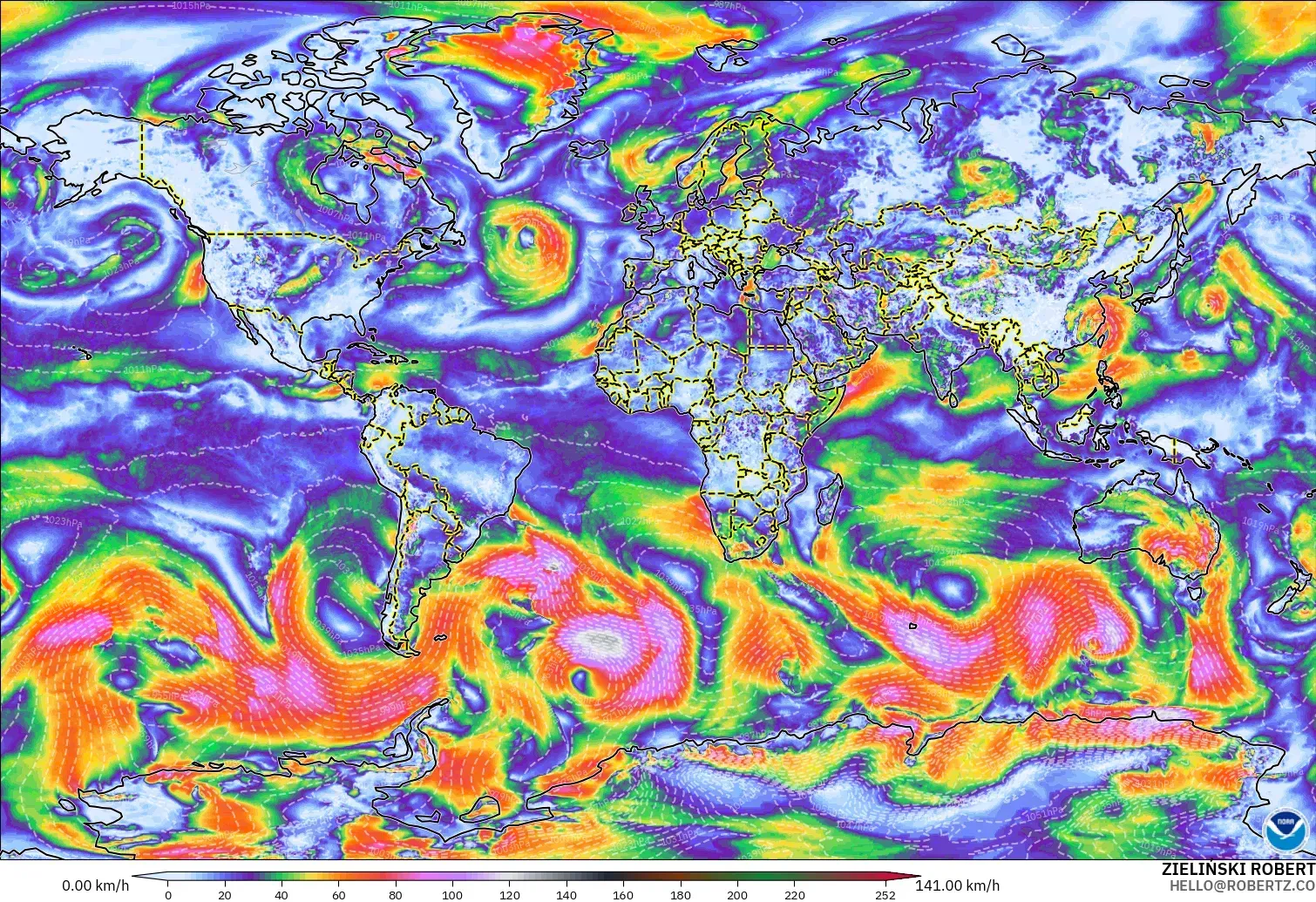 GFS загвар - Дэлхий, Хамгийн Их Салхи