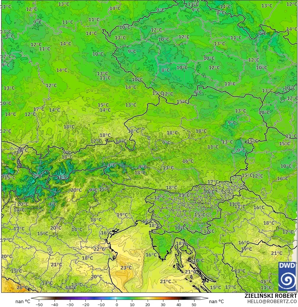 ICON Германы 2 км загвар - Австри, Цэгийн Чийг 2 м